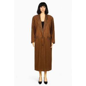 Vintage 80s G-III Global Identity Oversized Slouchy brown leather coat large